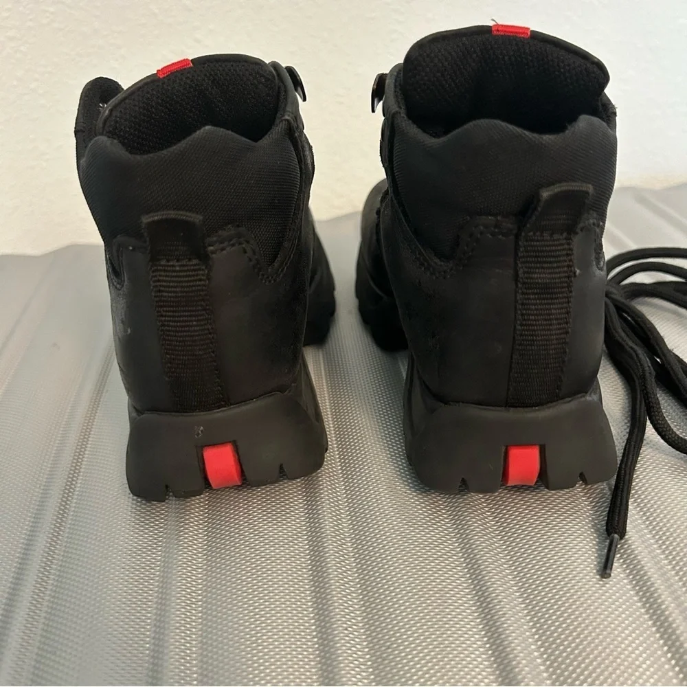 Kids leather black boots Made in‎ Italy lace up winter boots
